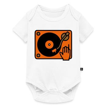 DJ Turntable grattant à la main - Body à manches courtes Premium Bébé - blanc - Devant