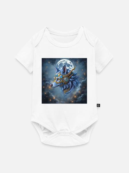 Mystic Crown Moon Wolf - Baby Premium Kurzarmbody - Weiß