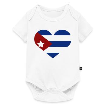 Cuban flag in the shape of a heart - Baby Premium short-sleeve bodysuit - white - Front
