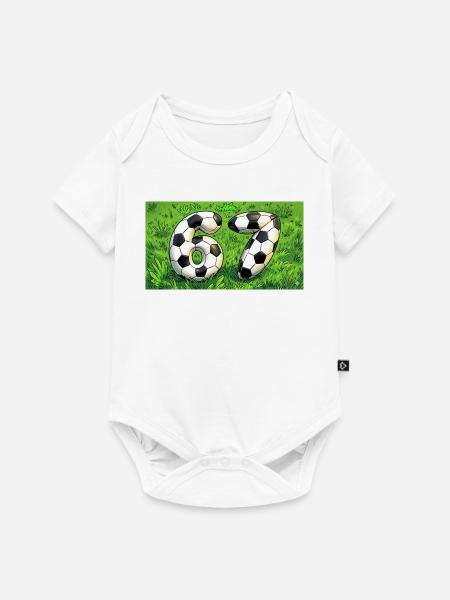 Six Seven Fußball Design  - Baby Premium Kurzarmbody - Weiß