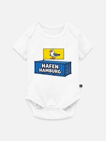 Hafen Hamburg Cartoon Container - Baby Premium Kurzarmbody - Weiß