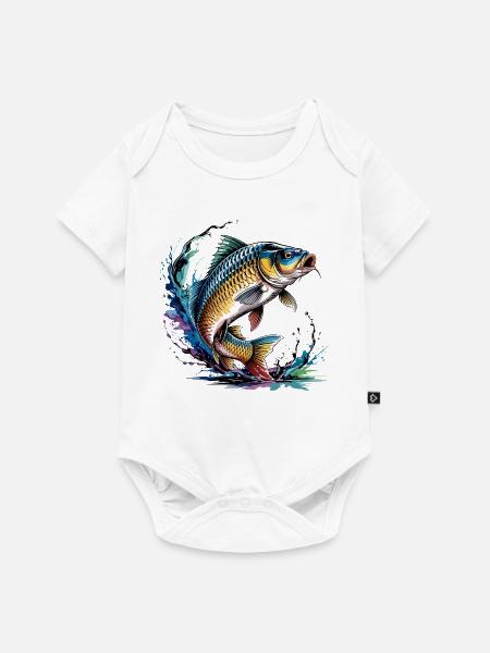 Bunter Karpfen - Baby Premium Kurzarmbody - Weiß