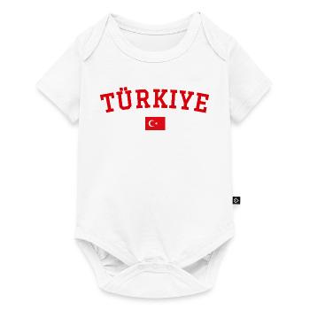 Drapeau de la Turquie en rouge - Body à manches courtes Premium Bébé - blanc - Devant