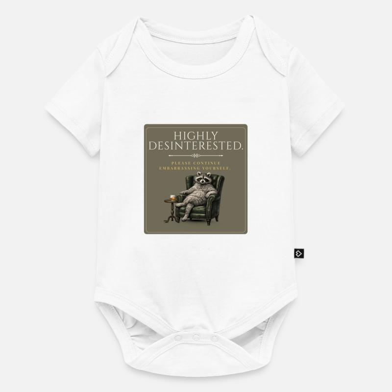 Très désintéressé. – Conception sarcastique de raton laveur - Body à manches courtes Premium Bébé - blanc