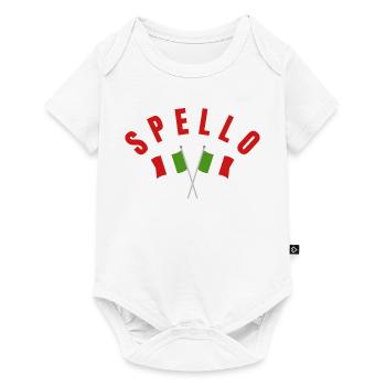 Spello Italienische Flaggen - Baby Premium Kurzarmbody - Weiß - Vorne