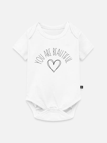 Herzlinien Silhouette - Baby Premium Kurzarmbody - Weiß