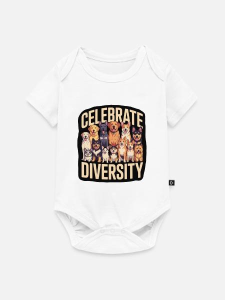 Celebrate Diversity Hunde Vielfalt - Baby Premium Kurzarmbody - Weiß