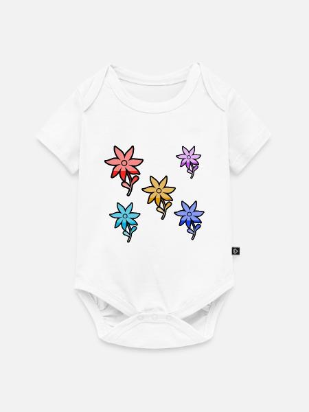 Blumen - Baby Premium Kurzarmbody - Weiß