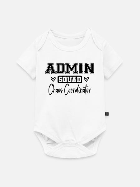 Admin Squad: Farbig Retro Büroteam Geschenk - Baby Premium Kurzarmbody - Weiß