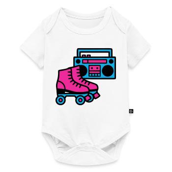 Roller Boombox Rétro années 80 - Body à manches courtes Premium Bébé - blanc - Devant