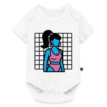 90s Fitness Girl Vaporwave - Baby Premium short-sleeve bodysuit - white - Front