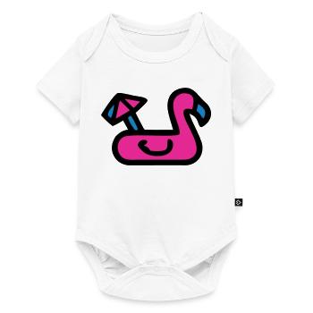 Flamingo Air Mattress Retro - Baby Premium short-sleeve bodysuit - white - Front