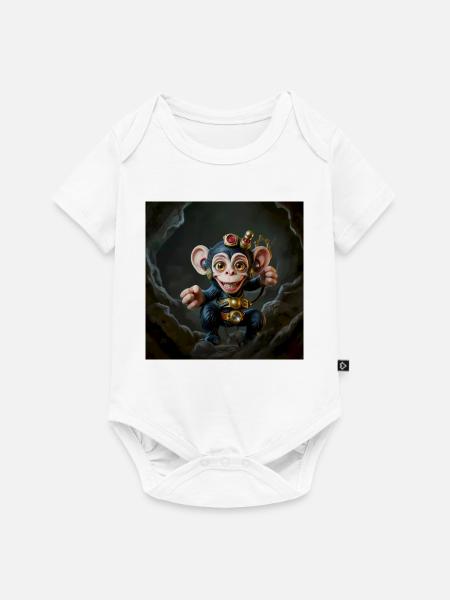 Abenteuerlicher Steampunk-Overall - Baby Premium Kurzarmbody - Weiß