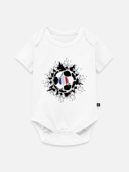 Ballexplosion Frankreich Fußballteam - Baby Premium Kurzarmbody - Weiß