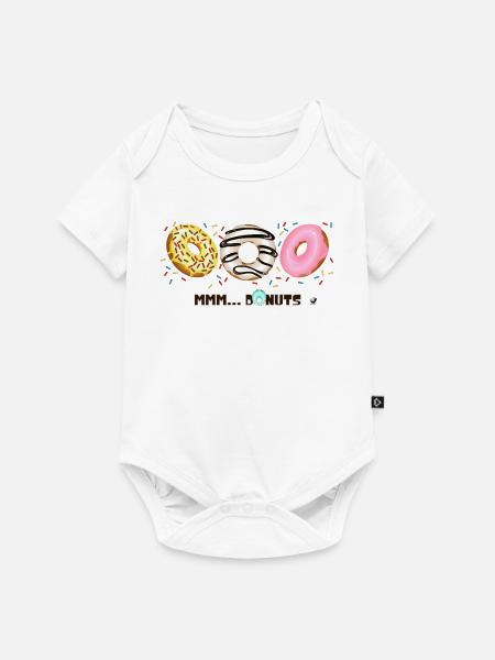 Illustration de Donuts glacés avec des vermicelles - Body à manches courtes Premium Bébé - blanc