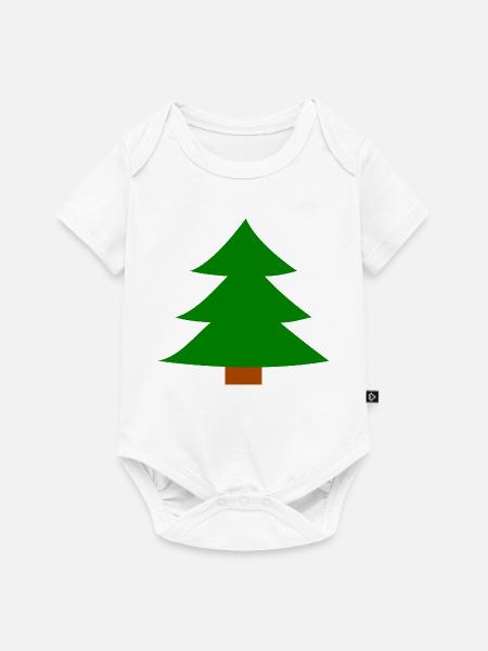 Weihnachtsbaum Silhouette - Baby Premium Kurzarmbody - Weiß