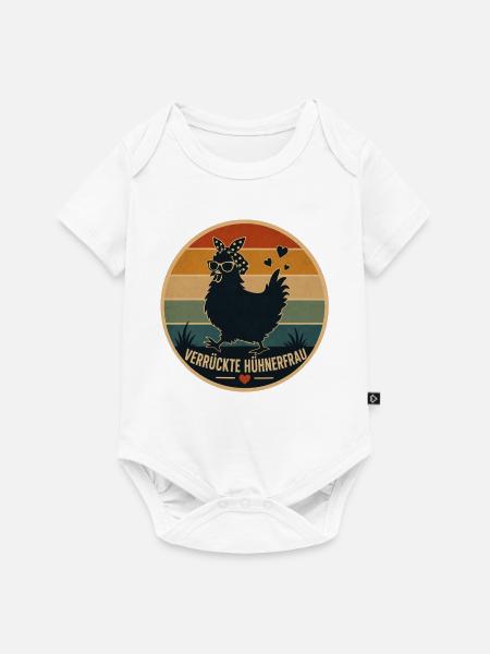 Hühnerfrau Retro - Baby Premium Kurzarmbody - Weiß
