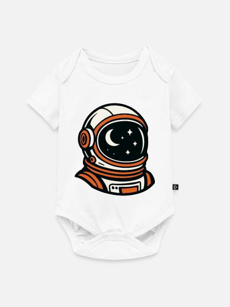 Astronaut am Nachthimmel - Baby Premium Kurzarmbody - Weiß