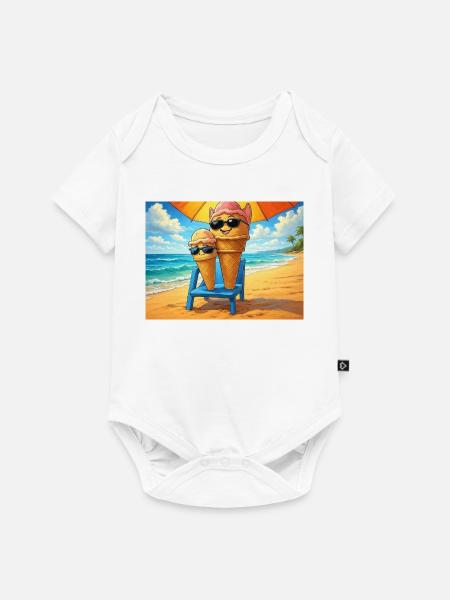 Eiscreme im Sommer - Baby Premium Kurzarmbody - Weiß