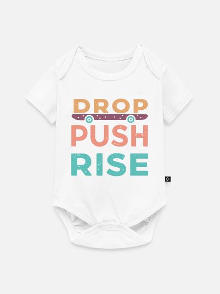 Drop Push Rise Skateboard - Baby Premium Kurzarmbody - Weiß