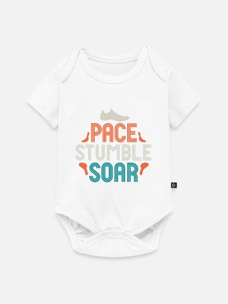 Pace Stumble Soar — Bunte Motivation - Baby Premium Kurzarmbody - Weiß