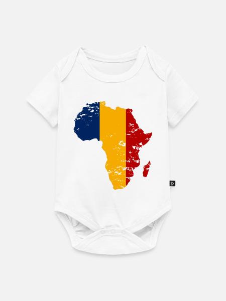 Tschad_Flagge_Afrika_used - Baby Premium Kurzarmbody - Weiß