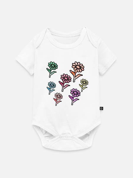 Blumen - Baby Premium Kurzarmbody - Weiß