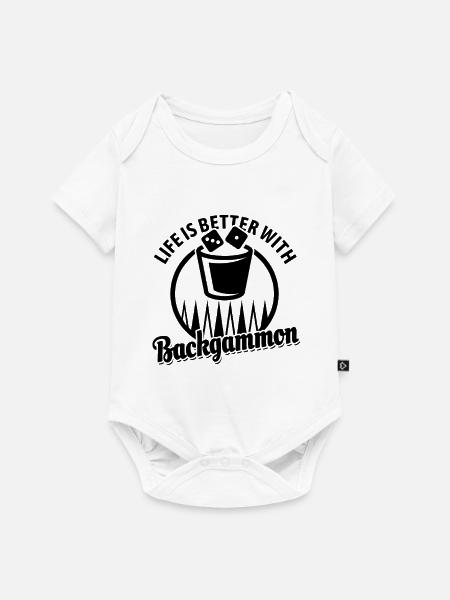 Backgammon | Brettspiel | Geschenk - Baby Premium Kurzarmbody - Weiß