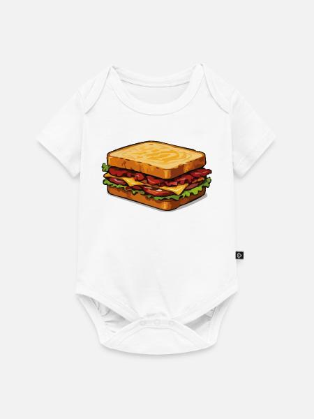 Cartoon Sandwich Illustration - Baby Premium Kurzarmbody - Weiß