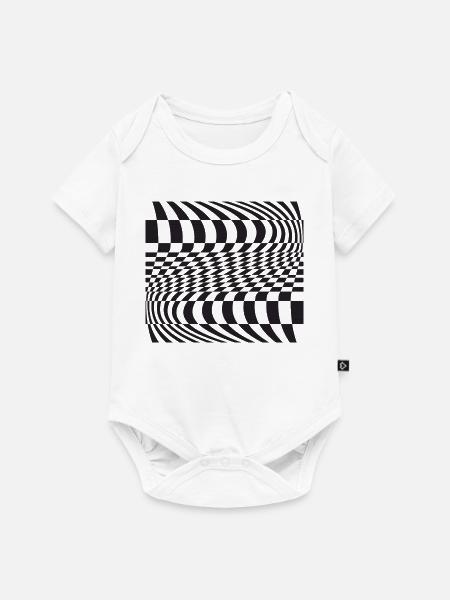 Gitter der optischen Kurve - Baby Premium Kurzarmbody - Weiß