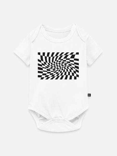 Warped Checker Optische Spirale - Baby Premium Kurzarmbody - Weiß