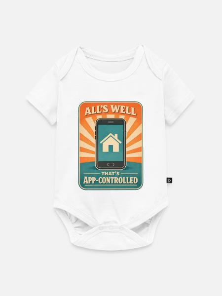 Alles gut per App | Smart Home - Baby Premium Kurzarmbody - Weiß