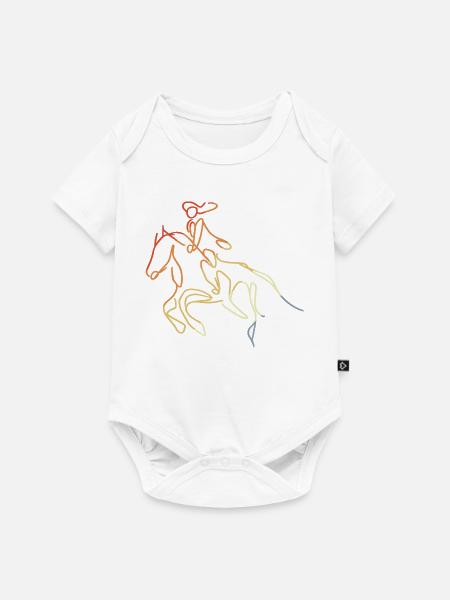 Reiter Mädchen Skizze - Baby Premium Kurzarmbody - Weiß