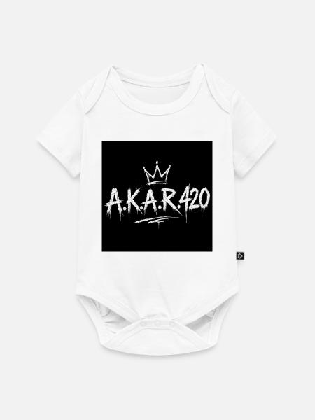 AKAR420 Graffiti Krone - Baby Premium Kurzarmbody - Weiß