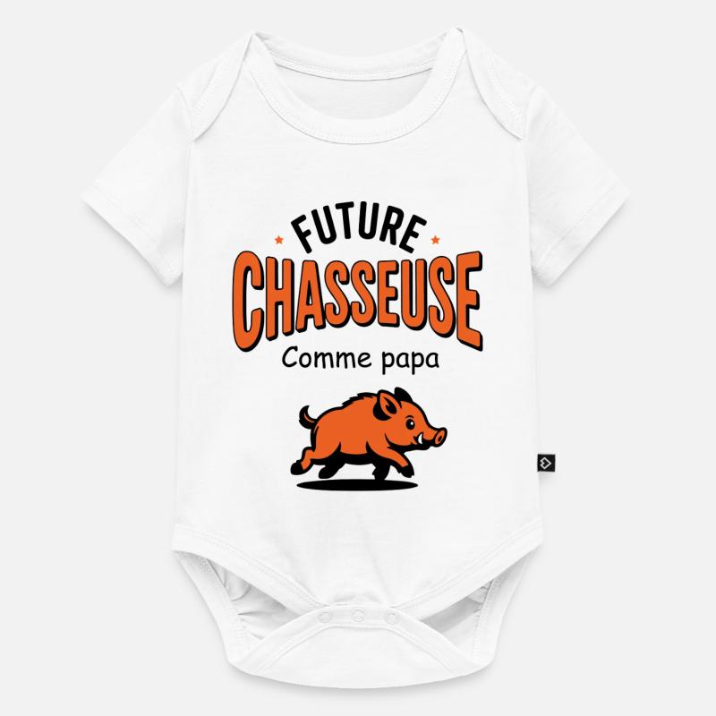 future_chasseuse_comme_papa - Body à manches courtes Premium Bébé - blanc