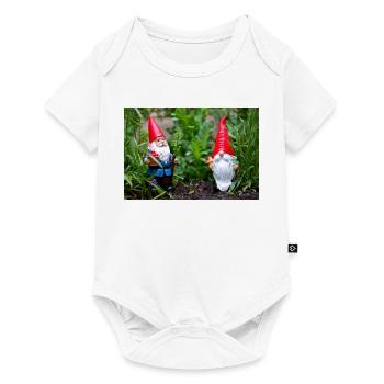 Gartenwichtel im Blumengarten - Baby Premium Kurzarmbody - Weiß - Vorne