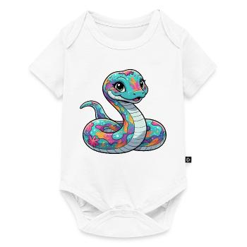 Colorful Flower Snake - Baby Premium short-sleeve bodysuit - white - Front