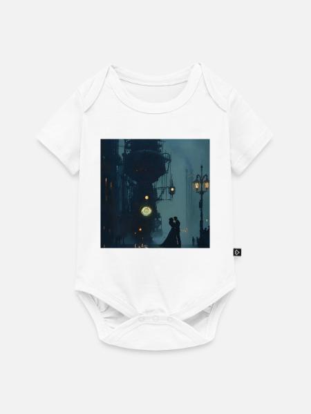 Dampferromantik im Nebel - Baby Premium Kurzarmbody - Weiß