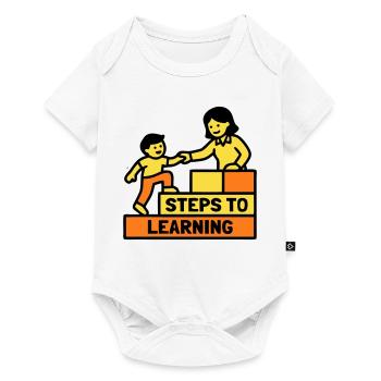 Logo Étapes pour apprendre l’école - Body à manches courtes Premium Bébé - blanc - Devant