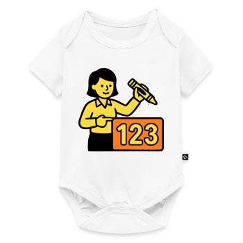Lehrerin Mathe 123 Schule - Baby Premium Kurzarmbody - Weiß - Vorne