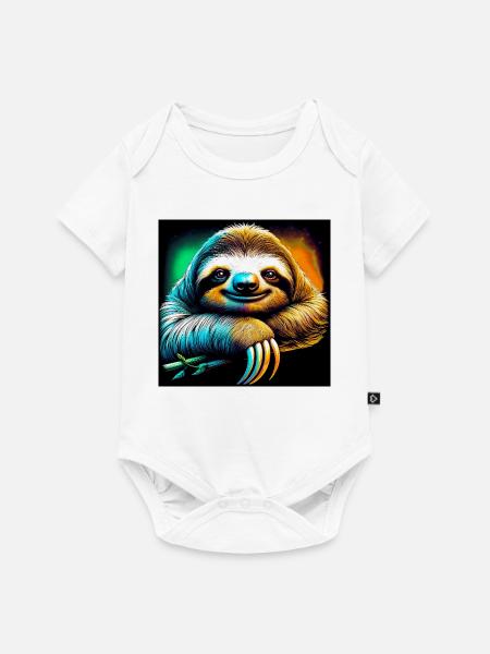 Faultier - Baby Premium Kurzarmbody - Weiß