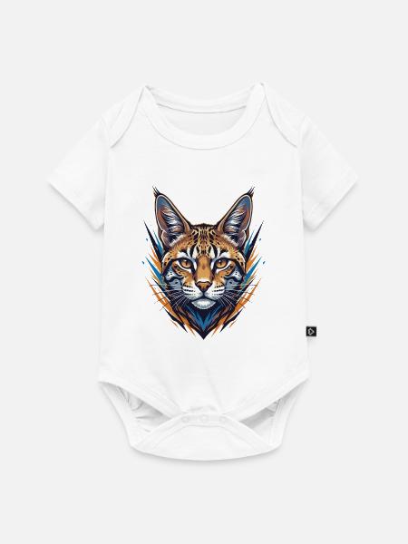 Wildkatze im Neon Stil - Baby Premium Kurzarmbody - Weiß