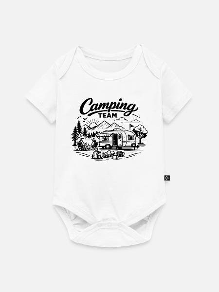 Camping Team Wagen  - Baby Premium Kurzarmbody - Weiß