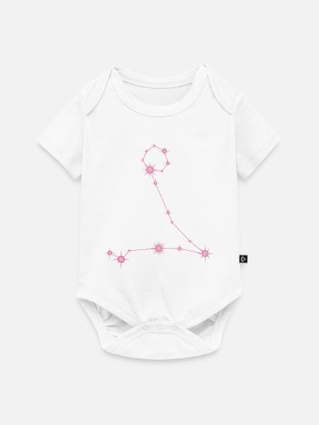 Fischestern Sternbild Sternzeichen Pastellrosa - Baby Premium Kurzarmbody - Weiß