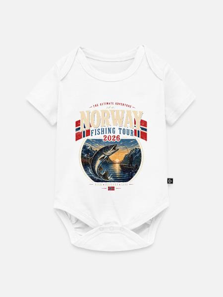 Norwegen Fischfang Tour 2026 - Baby Premium Kurzarmbody - Weiß