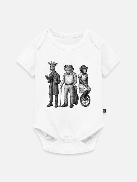 Trio der anthropomorphen Freunde - Baby Premium Kurzarmbody - Weiß