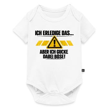 Ich mach das aber ich gucke dabei böse - Baby Premium Kurzarmbody - Weiß - Vorne