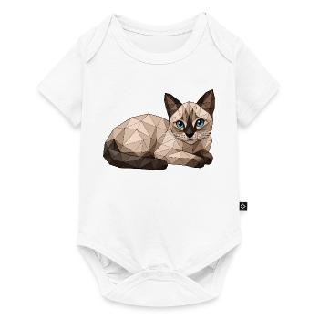Findus Geometric Cat with Blue Eyes - Baby Premium short-sleeve bodysuit - white - Front