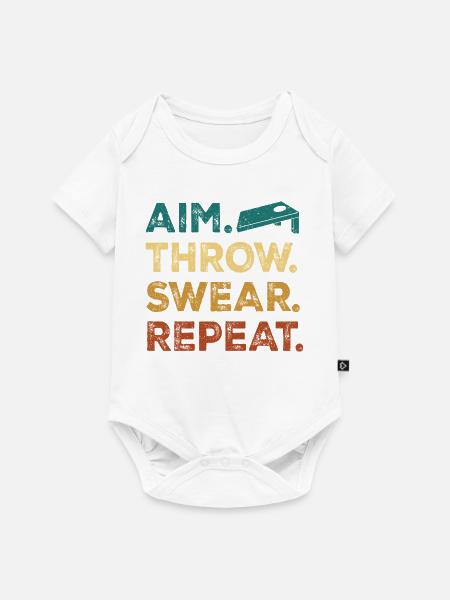 Aim. Throw. Wear. Repeat. - Baby Premium Kurzarmbody - Weiß