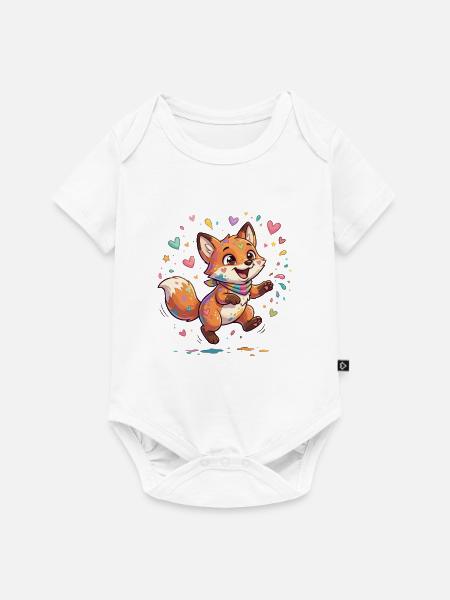 Liebenswerter Regenbogenfuchs - Baby Premium Kurzarmbody - Weiß